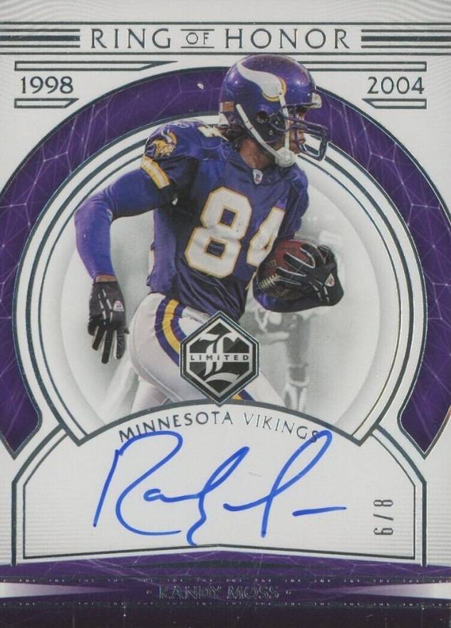 2020 Panini Limited Ring of Honor Autographs Randy Moss #ROHRM Football Card