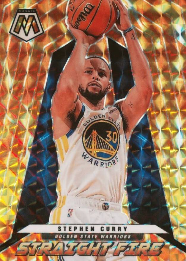 2021 Panini Mosaic Straight Fire Stephen Curry #2 Basketball Card