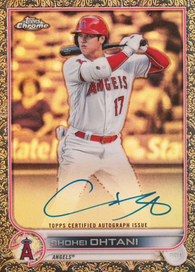 2022 Topps Gilded Collection Topps Chrome Gold Etch Autographs Shohei Ohtani #SO Baseball Card