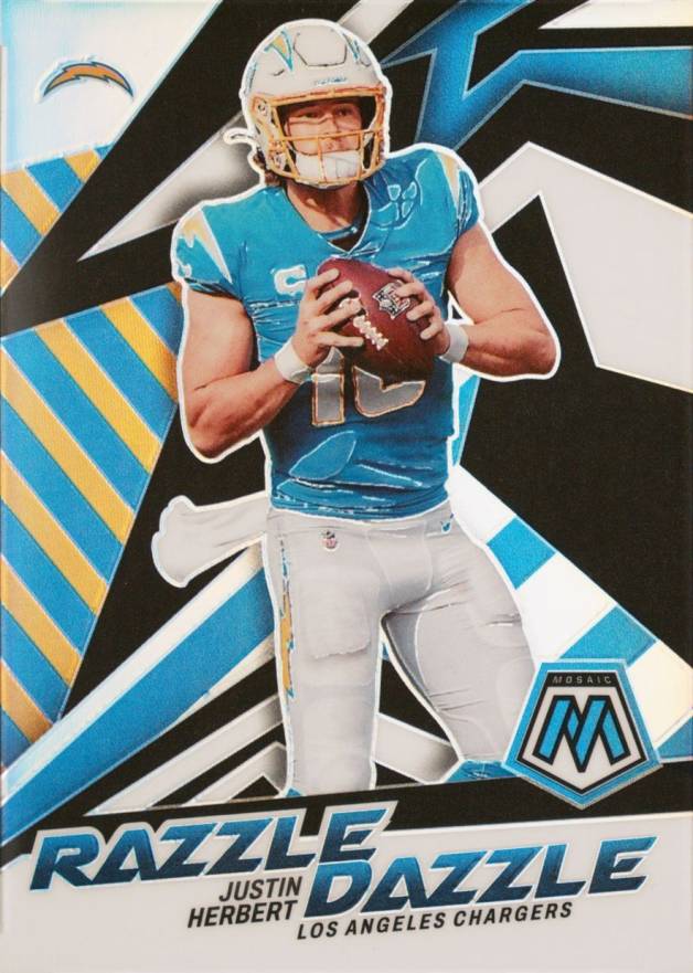 2022 Panini Mosaic Razzle Dazzle Justin Herbert #RD4 Football Card