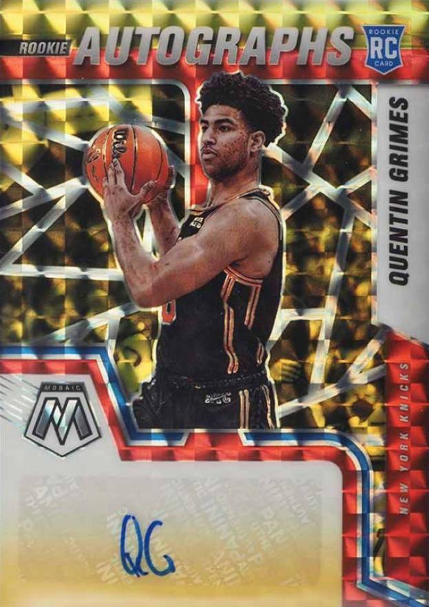 2021 Panini Mosaic Rookie Autographs Mosaic Quentin Grimes #RAMQGR Basketball Card