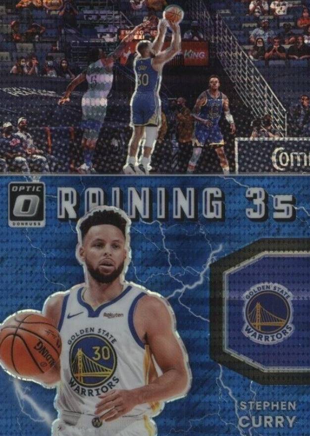 2021 Panini Donruss Optic Raining 3S Stephen Curry #2 Basketball Card