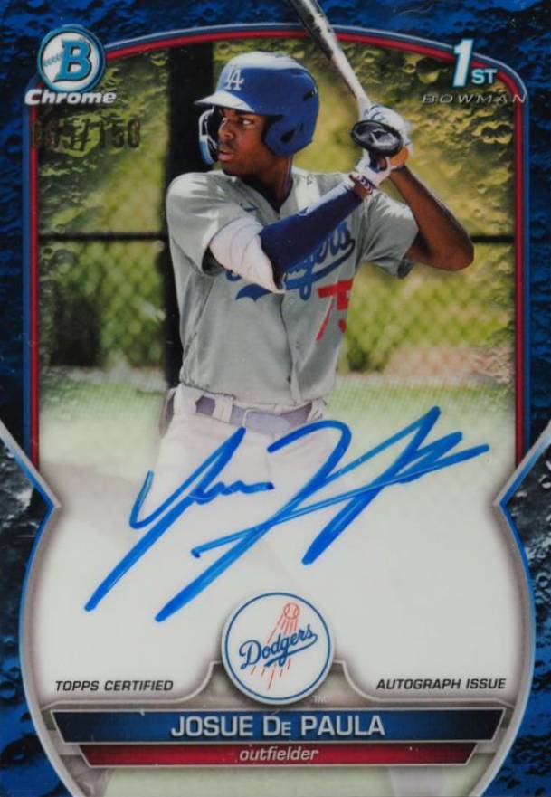 2023 Bowman Chrome Prospect Autographs Josue de Paula #CPAJDE Baseball Card