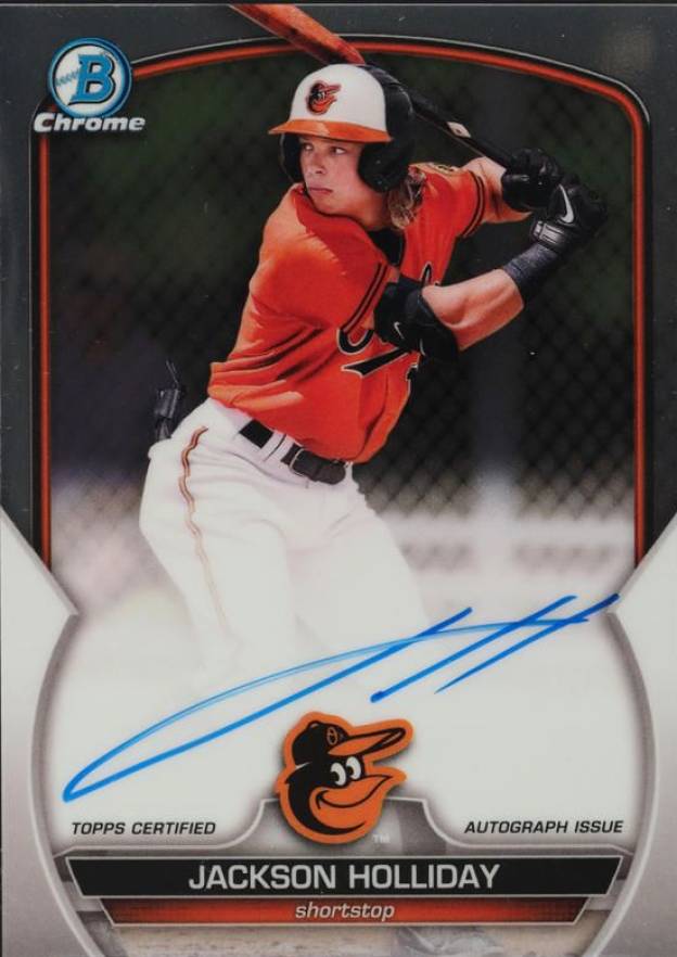 2023 Bowman Chrome Prospect Autographs Jackson Holliday #CPAJH Baseball Card