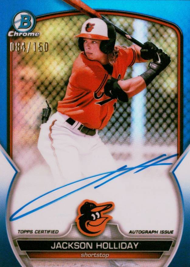 2023 Bowman Chrome Prospect Autographs Jackson Holliday #CPAJH Baseball Card