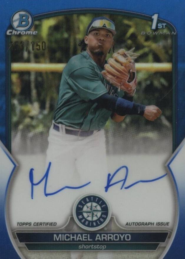 2023 Bowman Chrome Prospect Autographs Michael Arroyo #CPAMA Baseball Card