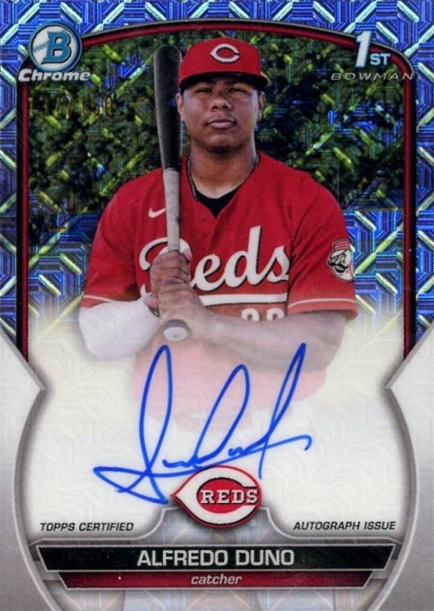 2023 Bowman Chrome Prospect Autographs Alfredo Duno #CPAADU Baseball Card