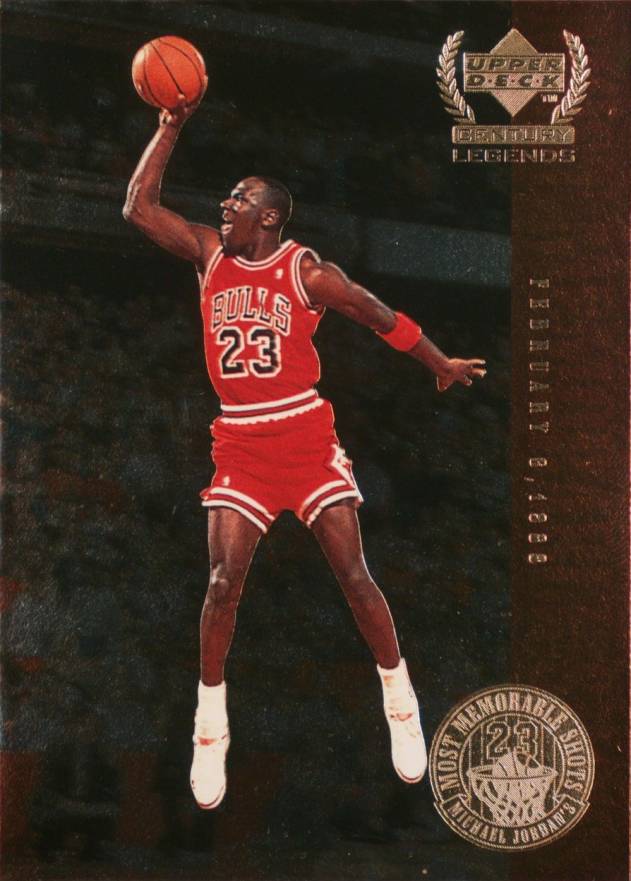 1999 Upper Deck Century Legends MJ's Most Memorable Shots Michael Jordan #MJ1 Basketball Card