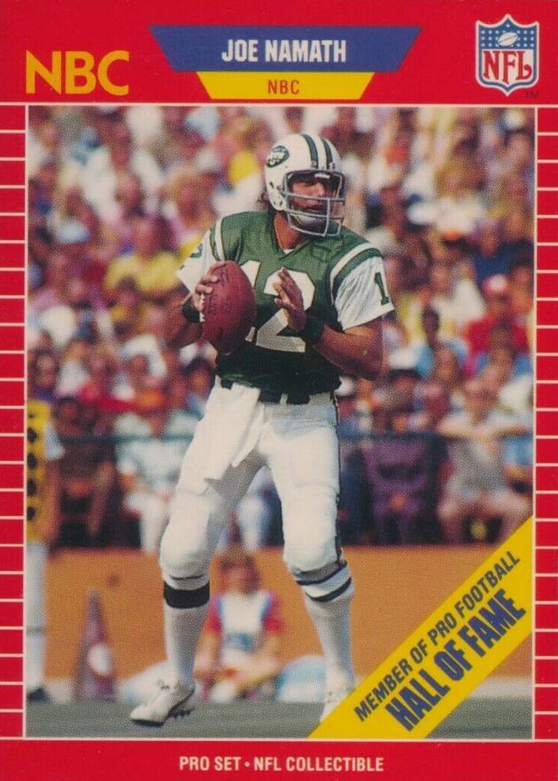 1989 Pro Set Announcer Inserts Joe Namath #25 Football Card