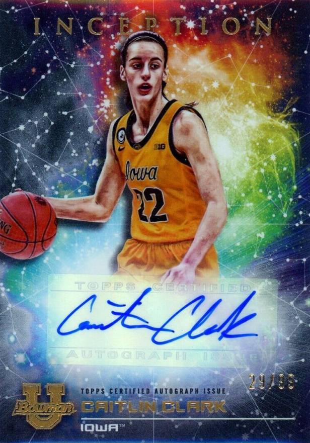 2022 Bowman University Inception Primordial Prospect Autographs Caitlin Clark #CC Basketball Card