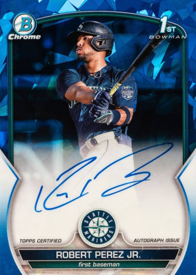 2023 Bowman Sapphire Edition Chrome Prospects Autographs Robert Perez Jr. #BSPARP Baseball Card