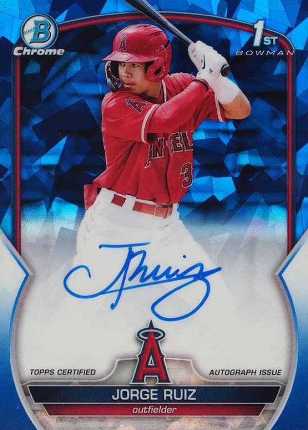 2023 Bowman Sapphire Edition Chrome Prospects Autographs Jorge Ruiz #BSPAJR Baseball Card