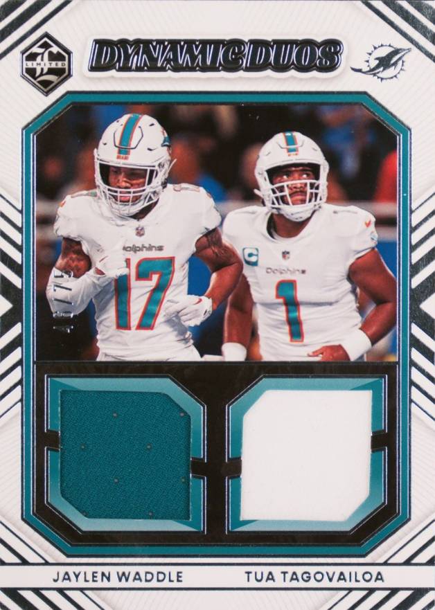 2022 Panini Limited Dynamic Duos Jaylen Waddle/Tua Tagovailoa #DDMIA Football Card