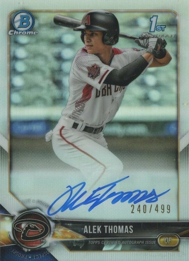 2018 Bowman Draft Chrome Draft Picks Autographs Alek Thomas #CDAAT Baseball Card