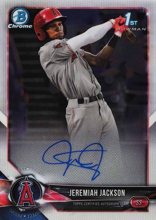 2018 Bowman Draft Chrome Draft Picks Autographs Jeremiah Jackson #CDAJJ Baseball Card