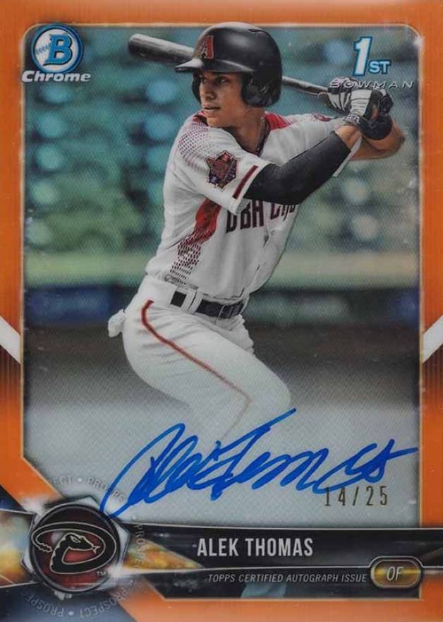 2018 Bowman Draft Chrome Draft Picks Autographs Alek Thomas #CDAAT Baseball Card