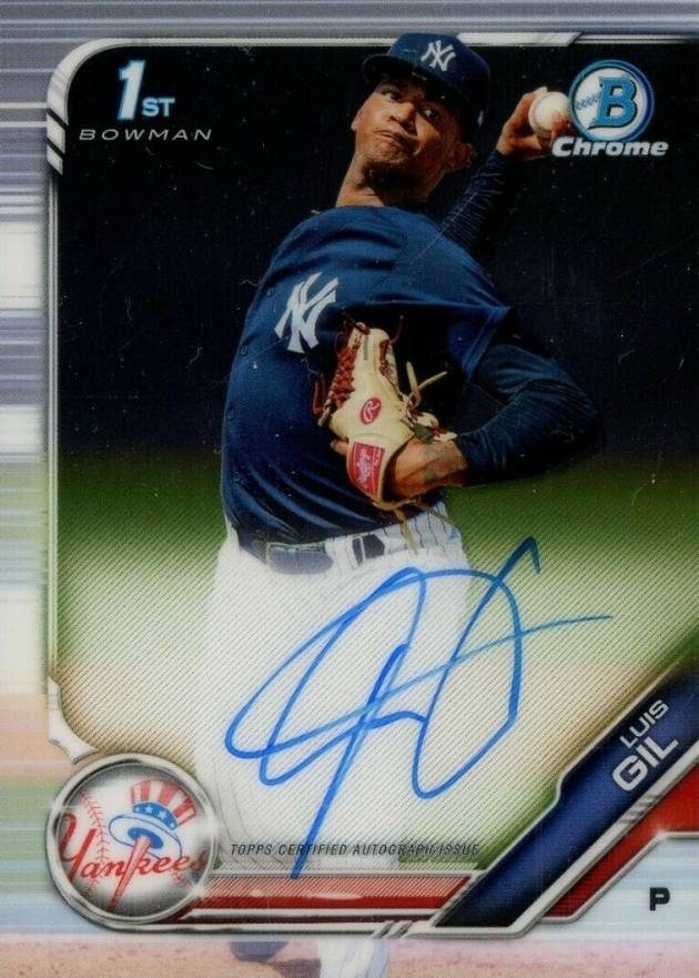 2019 Bowman Chrome Prospects Autographs Luis Gil #CPALGI Baseball Card