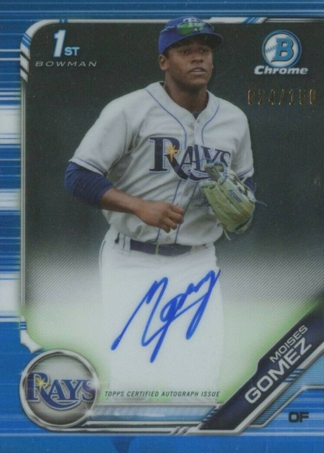 2019 Bowman Chrome Prospects Autographs Moises Gomez #CPAMG Baseball Card