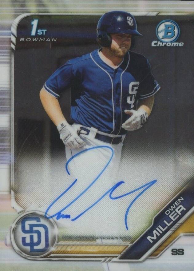 2019 Bowman Chrome Prospects Autographs Owen Miller #CPAOM Baseball Card