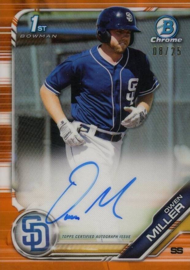 2019 Bowman Chrome Prospects Autographs Owen Miller #CPAOM Baseball Card