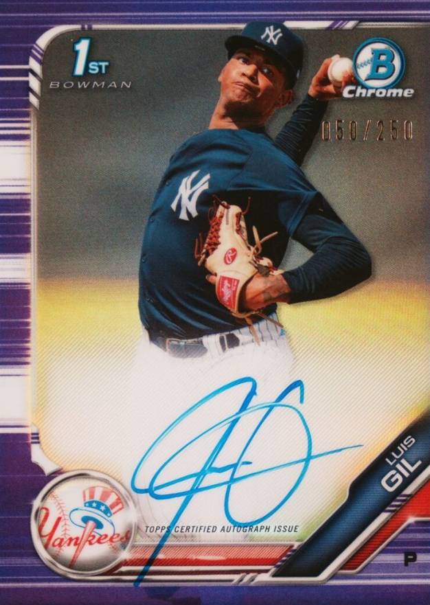 2019 Bowman Chrome Prospects Autographs Luis Gil #CPALGI Baseball Card