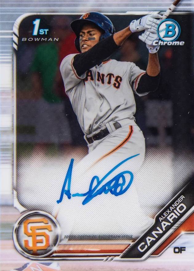 2019 Bowman Chrome Prospects Autographs Alexander Canario #CPAAC Baseball Card