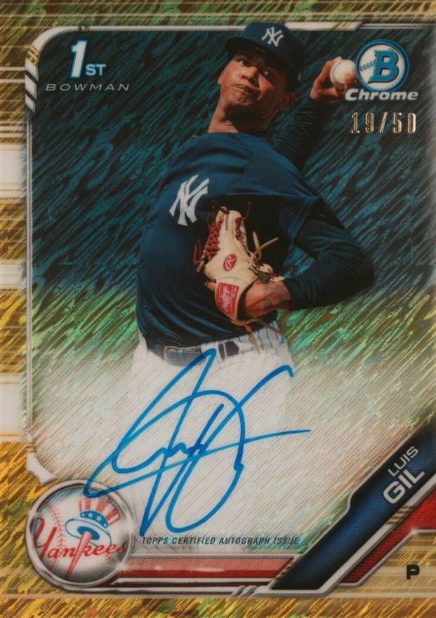 2019 Bowman Chrome Prospects Autographs Luis Gil #CPALGI Baseball Card