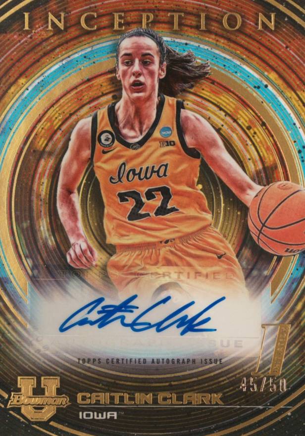 2022 Bowman University Inception Autographs Caitlin Clark #CC Basketball Card