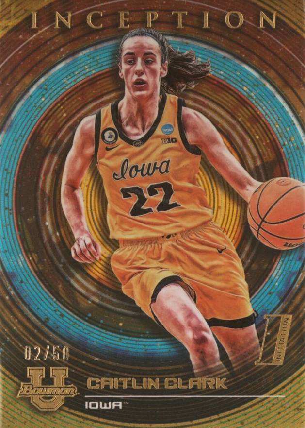 2022 Bowman University Inception Caitlin Clark #68 Basketball Card