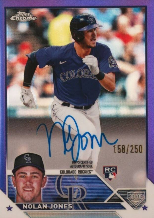 2023 Topps Chrome Rookie Autograph Nolan Jones #RANJ Baseball Card