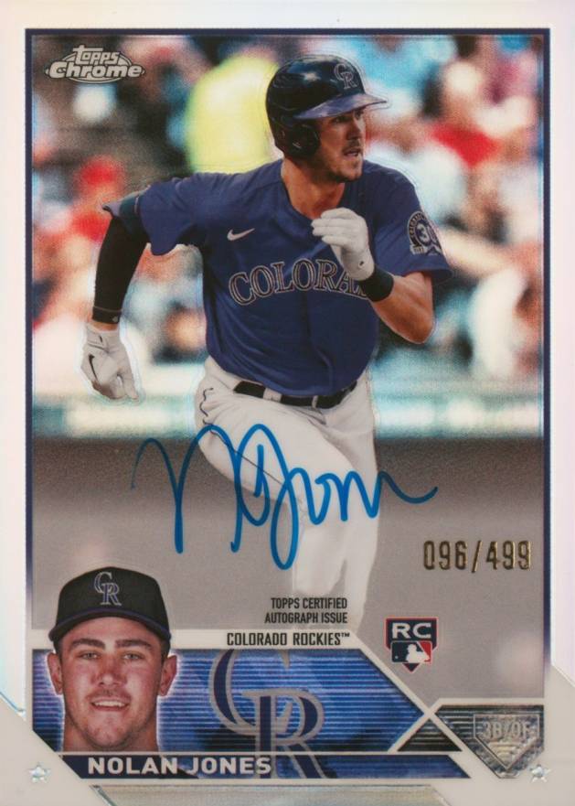 2023 Topps Chrome Rookie Autograph Nolan Jones #RANJ Baseball Card