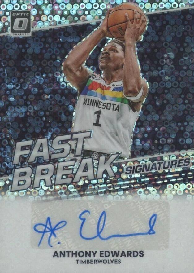 2022 Panini Donruss Optic Fast Break Signatures Anthony Edwards #FBSANT Basketball Card