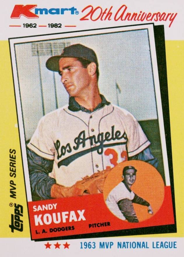 1982 K-Mart 20th Anniversary Sandy Koufax #4 Baseball Card