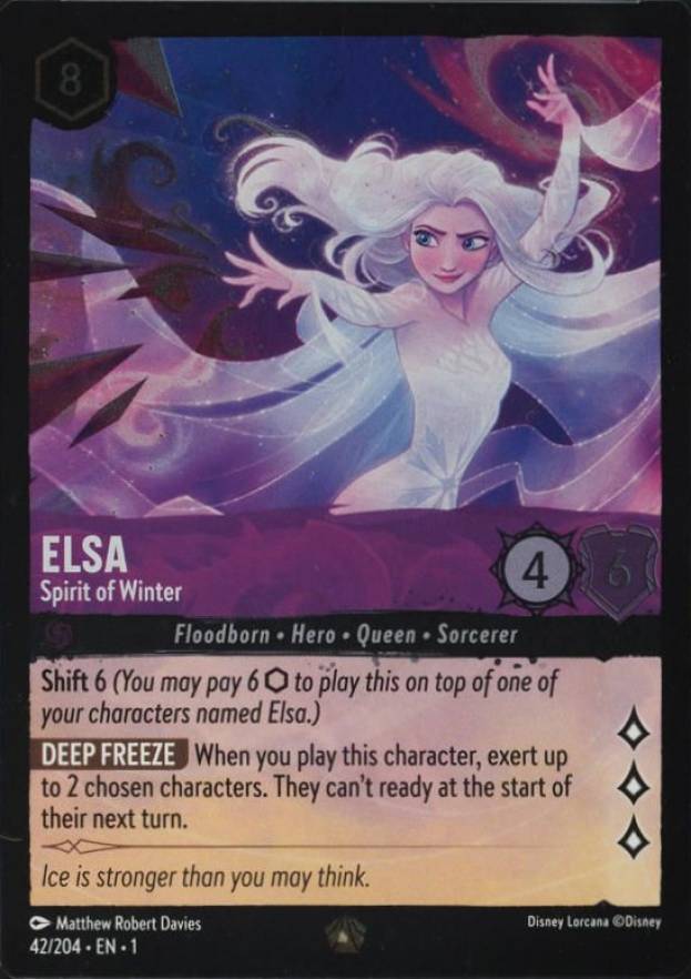 2023 Disney Lorcana EN 1-the First Chapter Elsa - Spirit of Winter #42 Non-Sports Card