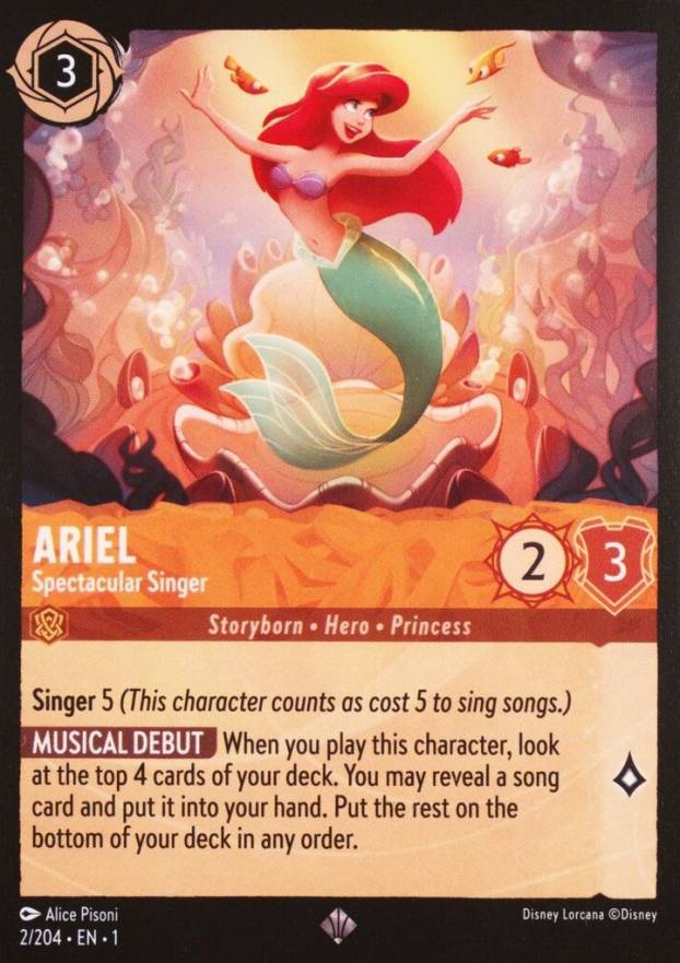 2023 Disney Lorcana EN 1-the First Chapter Ariel - Spectacular Singer #2 Non-Sports Card