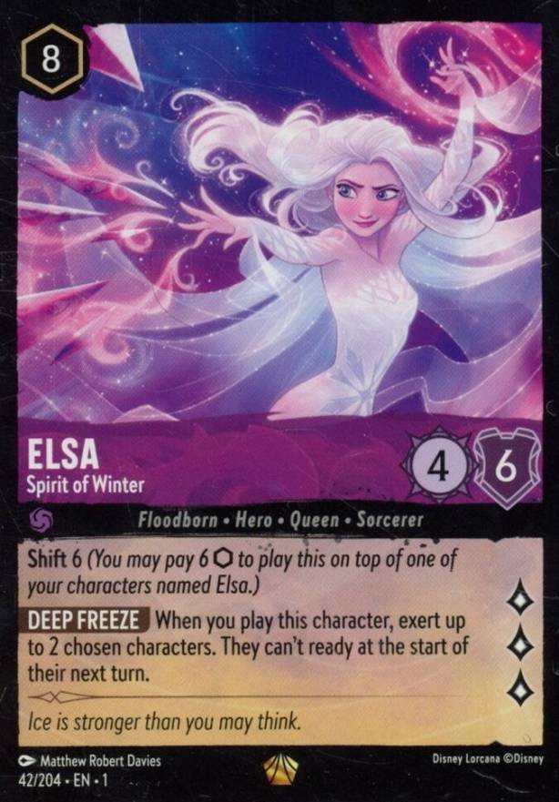 2023 Disney Lorcana EN 1-the First Chapter Elsa - Spirit of Winter #42 Non-Sports Card