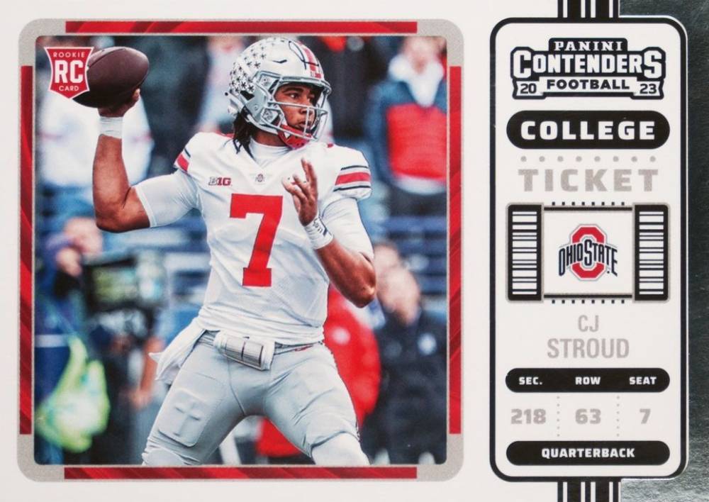 2023 Panini Chronicles Draft Picks Contenders College Ticket CJ Stroud #3 Football Card