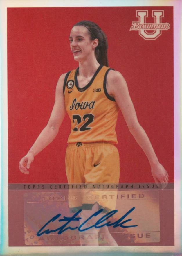 2022 Bowman Chrome University 2009 Bowman Caitlin Clark #09B30 Basketball Card