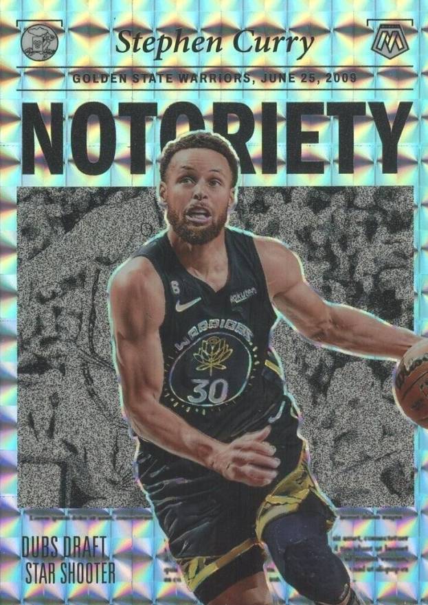 2022 Panini Mosaic Notoriety Stephen Curry #1 Basketball Card