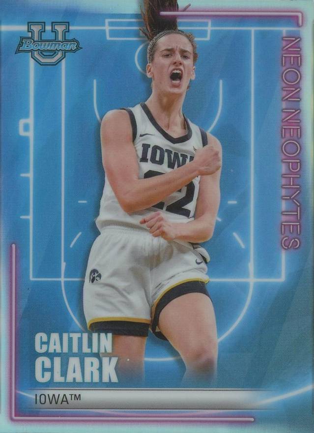 2022 Bowman University Best Neon Neophytes Caitlin Clark #NN3 Basketball Card