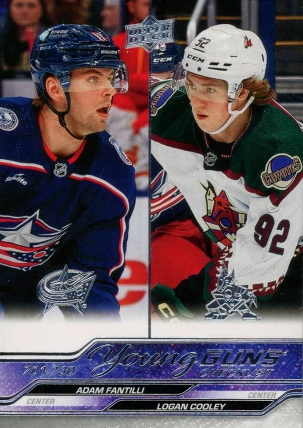 2023 Upper Deck Adam Fantilli/Logan Cooley #730 Hockey Card