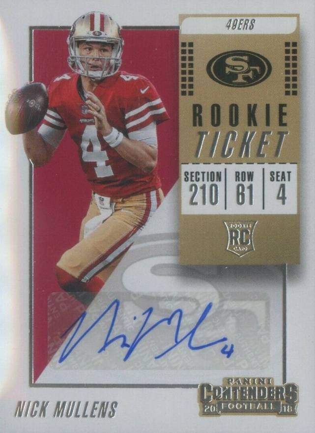 2018 Panini Contenders Nick Mullens #220 Football Card