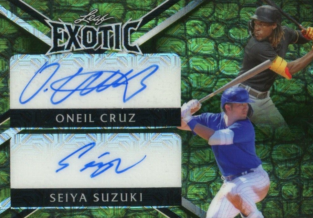 2023 Leaf Exotic Dual Autographs Oneil Cruz/Seiya Suzuki #DS13 Baseball Card