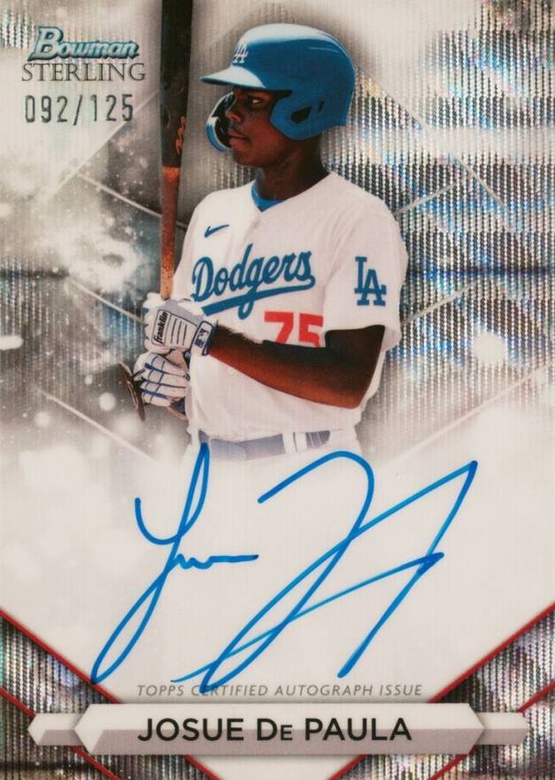 2023 Bowman Sterling Prospect Autographs Josue de Paula #PAJD Baseball Card