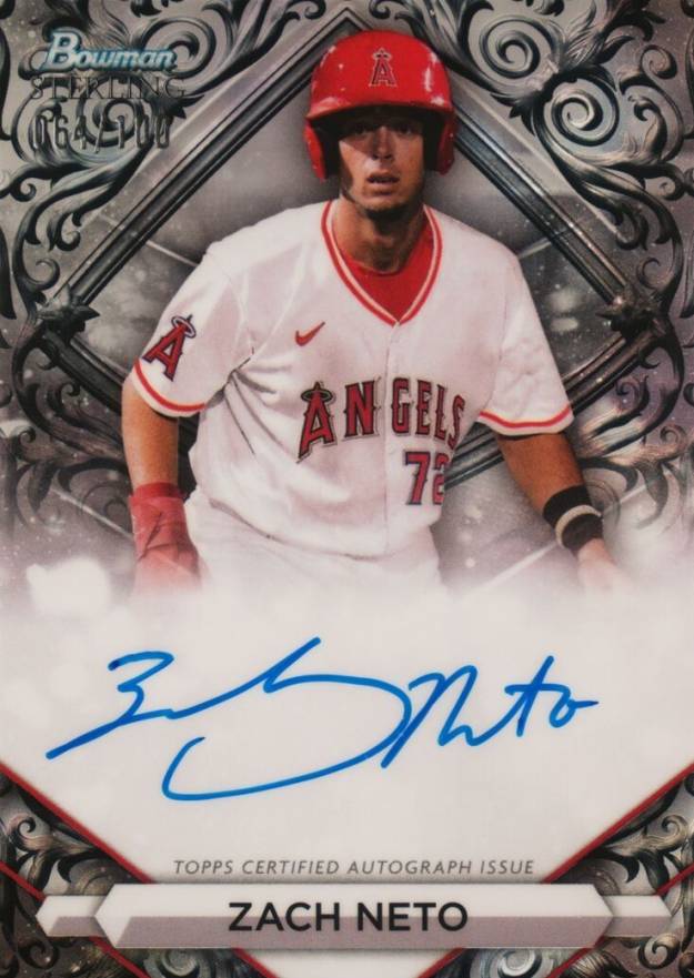 2023 Bowman Sterling Prospect Autographs Zach Neto #PAZN Baseball Card