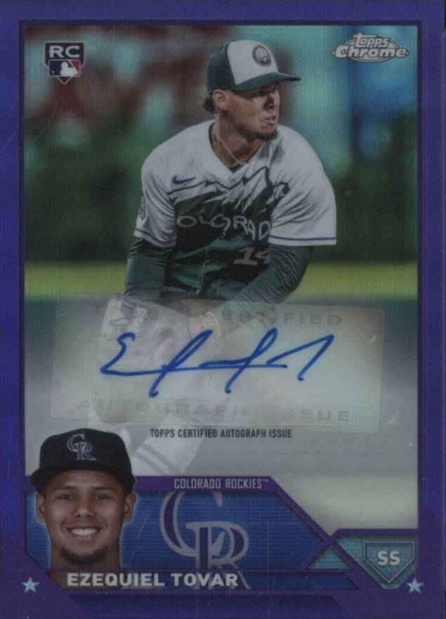 2023 Topps Chrome Update Autograph Ezequiel Tovar #ACET Baseball Card