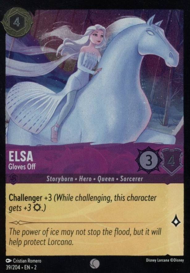 2023 Disney Lorcana EN 2-Rise of the Floodborn Elsa - Gloves Off #39 Non-Sports Card