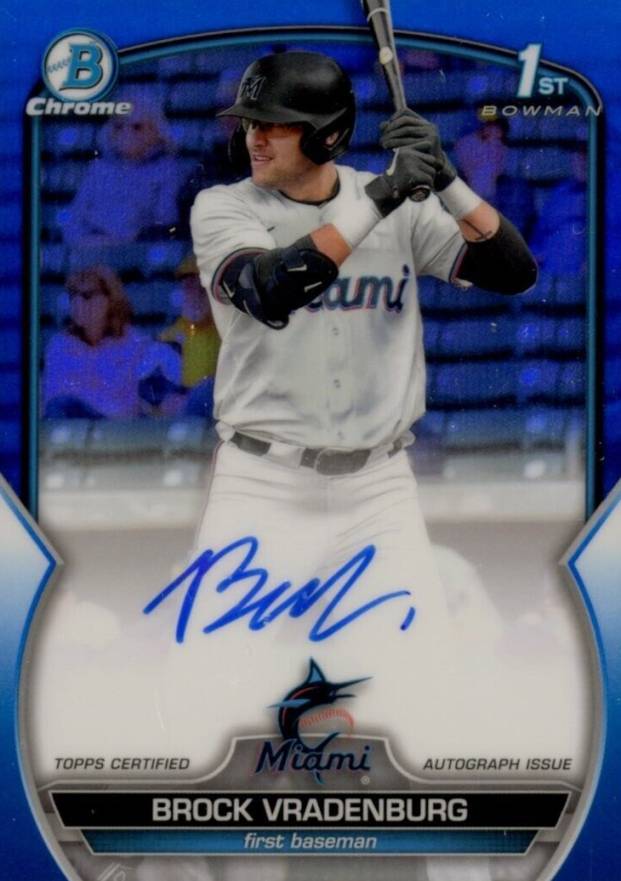 2023 Bowman Draft Chrome Prospect Autograph Brock Vradenburg #CDABV Baseball Card