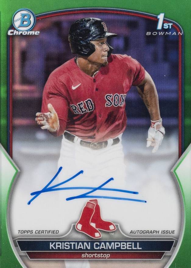 2023 Bowman Draft Chrome Prospect Autograph Kristian Campbell #CDAKCA Baseball Card