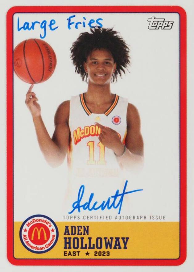 2023 Topps Chrome McDonald's All-American Gameday Paper Autographs Aden Holloway #PAAH Basketball Card